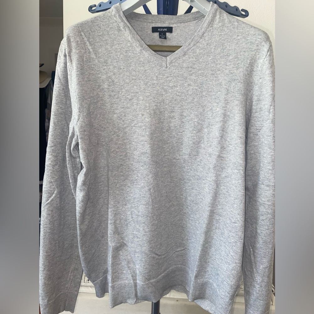 Alfani V Neck Sweater Pullover L